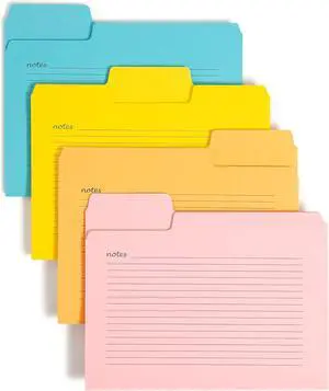 Smead SuperTab Notes Folder Oversized 1/3-Cut Tab Letter Size Assorted Colors 12 per Pack (11650)