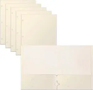 Two Pocket Portfolio Folders 50-Pack White Letter Size Paper Folders 50 Pieces White