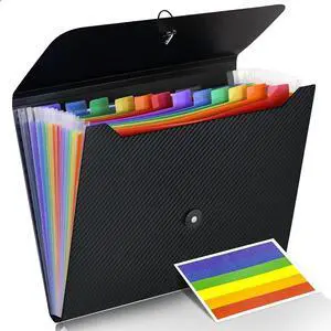 Accordian File Organizer Expanding File Folder 13 Pockets A4 Letter Size Paper Document Receipt Folder for Classroom Home Office and Travel