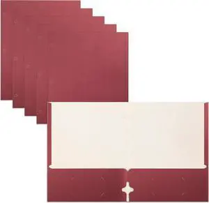 Two Pocket Portfolio Folders 50-Pack Burgundy Letter Size Paper Folders 50 Pieces Burgundy