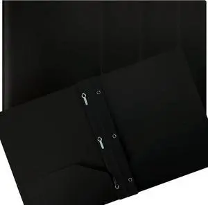 Black Plastic 2 Pocket Folders with Prongs Heavyweight Letter Size Poly Folders 24 Pack with 3 Metal Prongs Fastener Clips Black