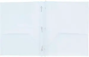 Plastic Folder with Prongs 2 Pocket - (White)