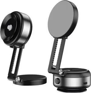 2025 Upgraded Vacuum Magnetic Phone Stand Double Sided Extension 360°Portable Phone Mount Foldable Portable Vacuum Phone Holder Magnet Magnetic Cell Phone Holder for iPhone 16/15/14/13/12
