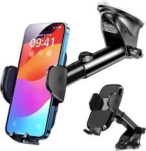 [Military-Grade Construction] Phone Holders for Your Car 2025 New Car Phone Holder Cell Smartphone Mount Windshield Dashboard Suction Cup Stand Truck Cradle for iPhone  Android All