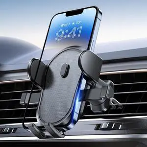 Car Vent Phone Mount Universal Cell Phone Mount [Upgraded Clip Never Fall Off] Hands Free Airvent Phone Holders for Your Car Compatible with iPhone All Smartphones Grey
