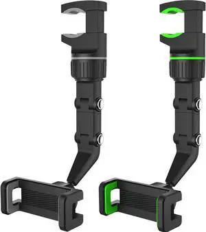 New 360° Rearview Mirror Phone Holder for Car Multifunctional Mount Phone and GPS Holder Universal Rotating Car Phone Holder Cell Phone Automobile Cradles (2pc)