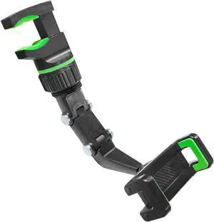 Rearview Mirror Phone Mount Holder for Car 360° Rotating Adjustable Car Phone & GPS Holder Universal Retractable Multifunctional Automobile Cradles for All Mobile Phones (Green) Rearview Mirror Phone Mount Holder for Car 360° Rotating Adjustable Car Phone & GPS Holder Universal Retractable Multifunctional Automobile Cradles for All Mobile Phones (Green)