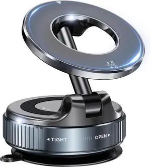 Upgraded Car Phone Holder for Magsafe 360° Reinforced 98lbs Ultra Suction Cup Phone Mount for MagSafe Cell Phone Holders for Your Car/Gym/Mirror Mount for iPhone & Android Black