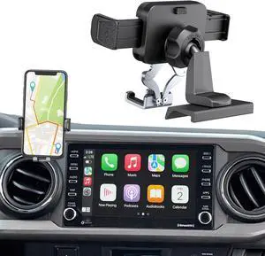 Upgraded Car Phone Holder for Toyota Tacoma 2016 2017 2018 2019 2020 2021 2022 2023 3rd Gen Tacoma Dashboard Clip Cell Phone Cradles Adjustable Phone Stand Phone Mount Fit for Most Smartphone
