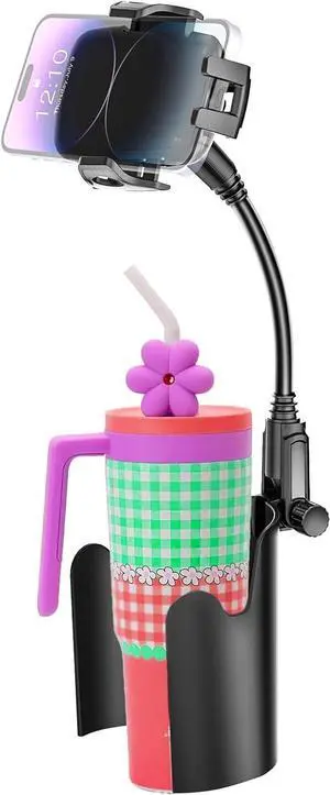 Cup Phone Holder for Car Universal Adjustable Gooseneck Cup Holder Cradle Car Mount for All 4-7 Cell Phone and Other Electronic Devices