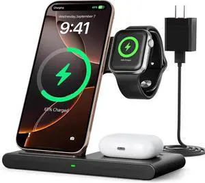 2025 Traveling Portable Wireless Fast Charger for  & Android Charging Station 3 in 1 Charging for iPhone 16 15 14 13 12  Watch Series & Air pods 4 3 2 Pro  Galaxy-Gifts for Family