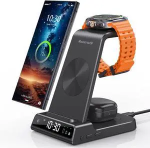 Wireless Charger for  Charging Station 3 in 1 Android Phone Trio Multiple Devices Charger for  S23 Ultra/Galaxy S22 Ultra/S21/Z Flip 5/Fold 5/Buds Charger for Galaxy Watch 6/5 Pro/4/3