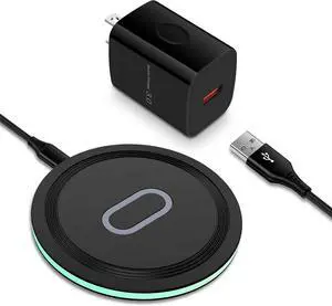 Wireless Charger Fast Charging Pad for  Galaxy S25 Ultra S24 FE S23 FE Ultra S22 S21 S20 Z Fold7 6 15W Wireless Charging Station with QC3.0 Adapter for iPhone 16 15 Pro 14 Google Pixel 9 pro 8