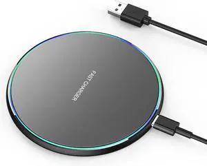 Wireless Charger Wireless Charging Pad Compatible with iPhone 16 15 14 13 12 11 Pro Max/Mini/Plus/XR 15W Max Fast Wireless Charging Pad Mat for  Galaxy S23/S22/S21/S20/S10 /3/2