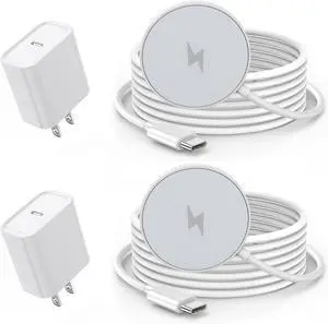Magnetic Wireless Charger for iPhone 16 15 2Pack 6FT 15W  Fast Mag-Safe Charger with USB C Fast Charging Block Adapter for iPhone 16/16 Pro/Pro Max/15/14/13/12/Plus/Pro/Pro Max AirPods 3/2/Pro 2