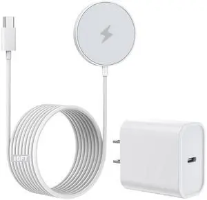 10FT Magnetic Wireless Charger 15W Fast  Mag-Safe Charger for iPhone 16/15 PD with USB C  Fast Charging Block 10 Foot Quick Charge for iPhone 16/16 Pro/Pro Max/15/14/13/12/11/AirPods 3/2/Pro