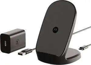 TurboPower 15W Qi Wireless Stand + 33W Charger + USB-C Cable - for Moto G Power 2024/2025 Stylus (2025) G Stylus 5G 2024 Edge 2023/2024 Razr/Razr Plus 2023/2024/2025 Razr Ultra