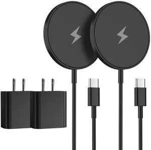 Magnetic Wireless Charger iPhone 6FT Charger for  MagSafe Charger 2Pack Fast Wireless Charging Pad for iPhone 16 Pro Max/16 Pro/16 Plus/15 ProMax/15/14/13/12/AirPods 3/2/Pro Mag-Safe Charging Pad