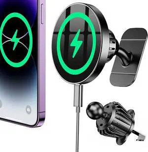for Magsafe Car Mount Charger100% Stable 15W Magsafe Car Charger Magnetic Phone Holders for Your Car Accessories for Women Men Car Phone Holder Wireless Car Charger for iPhone 16 Pro Max 15