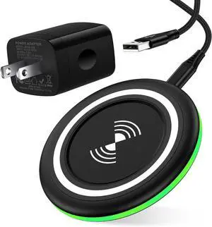 Wireless Phone Charger Fast Charging Pad for  Galaxy S25 Ultra/S24 FE/S23/S22/S21/S20 Plus/Pixel 9a/9 Pro/9/8a/8/8 Pro/7a/7 Pro/7/6 Pro/15W Wireless Charger Station with QC 3.0 Adapter