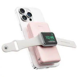 MAG-X Magnetic Wireless Power Bank with iWatch Charger 10000mAh PD Fast Charging Portable Charger Compact Battery Pack Compatible with iPhone 15/14/13/12 Series  Watch Ultra/8/7/6/5/4