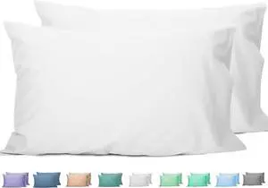 Sunflower Queen Pillowcases Set of 2 100% Cotton Queen Pillow Cases 2 20×30 inches Bright White Soft and Breathable
