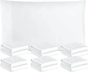 White Pillowcases Queen Size 12 Pack - Bulk Pillowcase Set - Envelope Closure - Soft Brushed Microfiber Fabric - 20x30 Inches Pillow Case Set of 12 for Home Hotels Schools