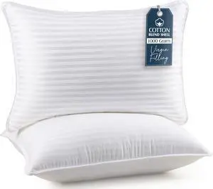 Bed Pillows for Sleeping Queen Size (White) Set of 2 Cooling Hotel Quality for Back Stomach or Side Sleepers