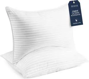 Bed Pillows Standard/Queen Size Set of 2 - Original Down Alternative Pillow for Sleeping - Bedding for Back Stomach or Side Sleepers