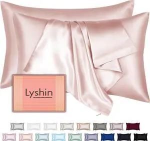 Mulberry Silk Pillow Cases 2 Pack Standard Size 20x26 Inches with Hidden Zipper Ultra Smooth and Soft Breathable Cooling Silk Satin Pillowcase Set of 2 Better for Hair and Skin Gifts for Women Men