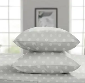 Pillow Cases Standard Size Set of 2 | 100% Pure Cotton Jacquard Sateen Weave | Ultra Soft & Comfortable Bed Pillow Covers | Hotel Quality Pillow Protectors | Light Grey Pillow Cases