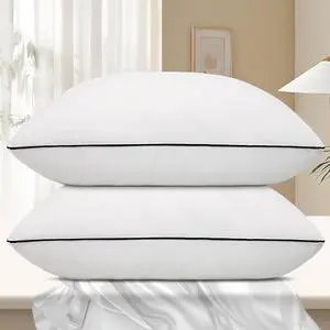 Hotel Collection Bed Pillows for Sleeping 2 Pack Standard Size Cooling Pillows Set of 2 for Back Stomach or Side Sleepers Super Soft Down Alternative Microfiber Filled Pillows