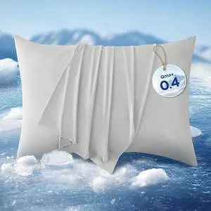 Cooling Pillow Cases King Size Set of 2 Cool Pillowcases for Hot Sleepers and Night Sweats Silky Soft & Breathable Cold Pillow Covers with Hidden Zipper Grey 20x36 Inches