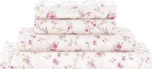 Printed 3-Piece Extra Soft Bedding Sheets & Pillowcase Set Deep Pocket up to 16 inch Mattress Kashmir Rose Twin