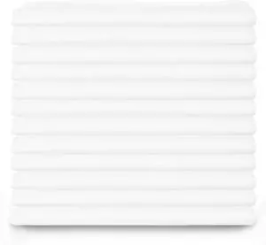 White Cotton Pillow Cases Standard Size Set of 12 Heavy Weight Quality Pillowcase with T-180 Thread Count Elegant Double Stitched Tailoring Pillowcases Pillow Covers 20x30 Inch