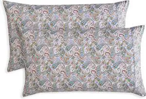 Paisley Pattern Pillowcase 1500 Premium Hotel Quality Microfiber Breathable Smooth Weave Easy Care 2-Piece Set Paisley King Pillowcase Teal
