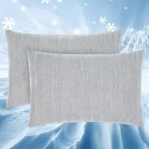 Cooling Pillowcases 2 Packs Queen Size Arc-Chill Q-Max>0.5 Ultra Soft Cooling Pillow Cases for Hair and Skin Breathable Cold Pillow Case for Hot Sleepers & Night Sweats (Gray 20x30)