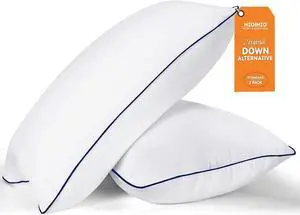 Bed Pillows for Sleeping- Standard Size Set of 2 Cooling Hotel Quality with Premium Soft Down Alternative Fill for Back Stomach or Side Sleepers 43x66CM