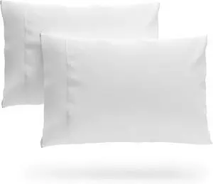 Premium Rayon Derived from Bamboo Pillowcase Set of 2 - Ultra Soft Cooling & Breathable Bedding (King White)