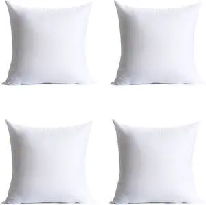 18 x 18 inches Pillow Inserts Set of 4 Hypoallergenic Brushed Microfiber Liner Down Alternative Filled Square Cushion Throw Pillow