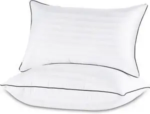 Pillows Standard Size Set of 2 - Bed Pillows for Sleeping 2 Pack Cooling Supportive Hotel Pillows with Premium Soft Down Alternative Fill for Side Stomach and Back Sleepers