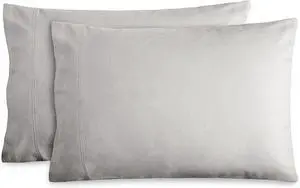 Flannel Standard Pillowcases Set of 2-100% Cotton - Velvety Soft & Cozy - Double Brushed Heavyweight Flannel Pillowcases (Standard Pillowcase Set of 2 Light Grey)