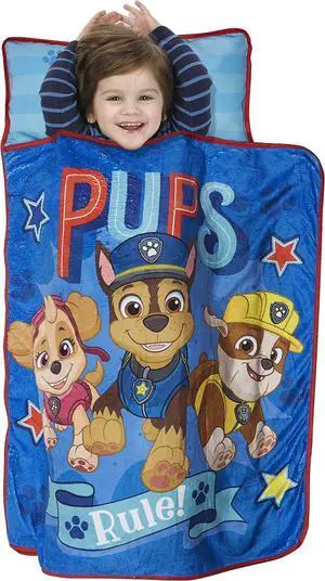 Were a Team Toddler Nap-Mat Set Quilted Nap Mat with Built-in Pillow and Plush Blanket  Portable Nap Mat for Daycare Preschool Sleepovers & Travel  for Boys or Girls