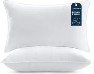 Bed Pillows for Sleeping (White) King Size Set of 2 Hotel Pillow Cooling Pillows for Side Back or Stomach Sleepers