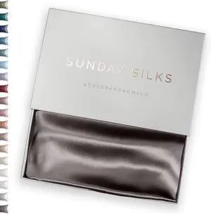 SUNDAYSILKS? 100% Mulberry Silk Pillowcase Silk Pillow Cases for Hair & Skin Superior to Satin Pillowcase with Zipper Standard Queen King Sizes Anti-Wrinkle Cooling Non-Slip Silk Pillowcases