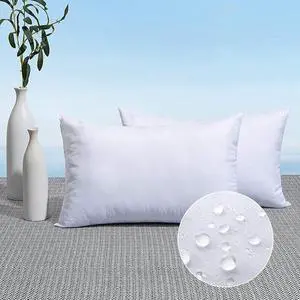 Pack of 2 12x20 Outdoor Pillow Inserts Outdoor Throw Pillows Water-Resistant Decorative Premium Lumbar Pillow Stuffer Sham for Porch Swing Couch Sofa Cushion Patio Furniture