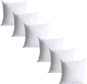 18 x 18 inches Pillow Inserts Set of 6 Hypoallergenic Brushed Microfiber Liner Down Alternative Filled Square Cushion Throw Pillow