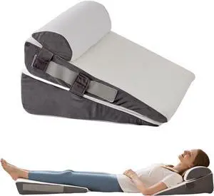 3Pcs Wedge Pillow Set for After Surgery Acid Reflux Relief Adjustable Bed Wedge Pillows for Sleeping Anti Snore Memory Foam Triangle Pillow for Back&Neck&Shoulder Pain Relief White&Grey