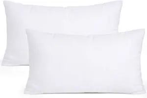 Set of 2 Throw Pillow Inserts Premium Pillow Stuffer Rectangle Form for Decorative Cushion Bed Couch Sofa 12x20 Inch