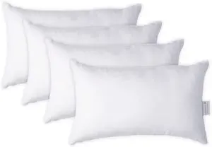 12x20 Pillow Insert - Set of 4 White Decorative Pillow for Sofa Bed Fluffy Pillow Inserts for Throw Pillow Covers Throw Pillows for Bed Couch Pillows for Living Room Bed Pillows